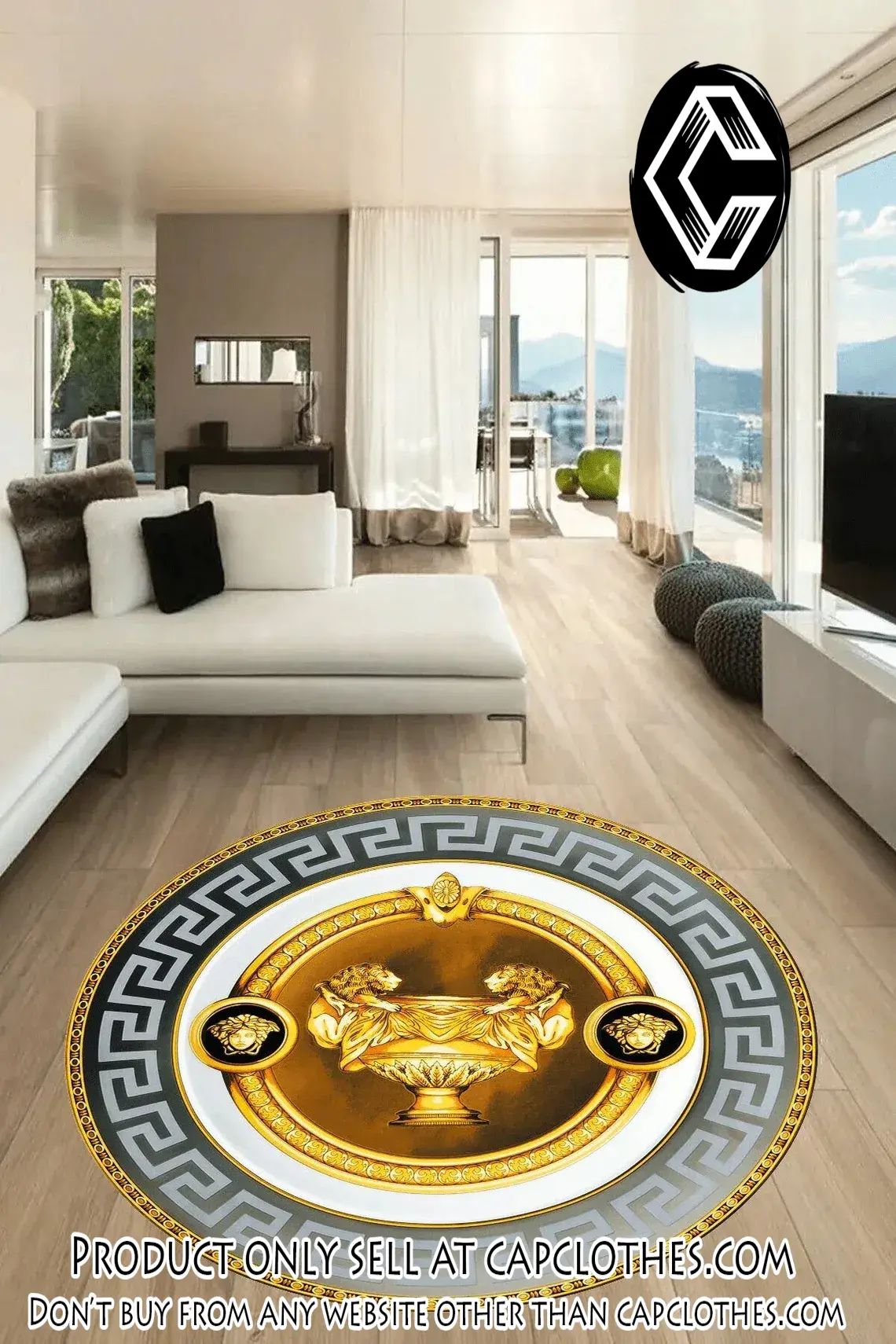 Versace medusa round rug carpet luxury brand fashion home decor cc5241294